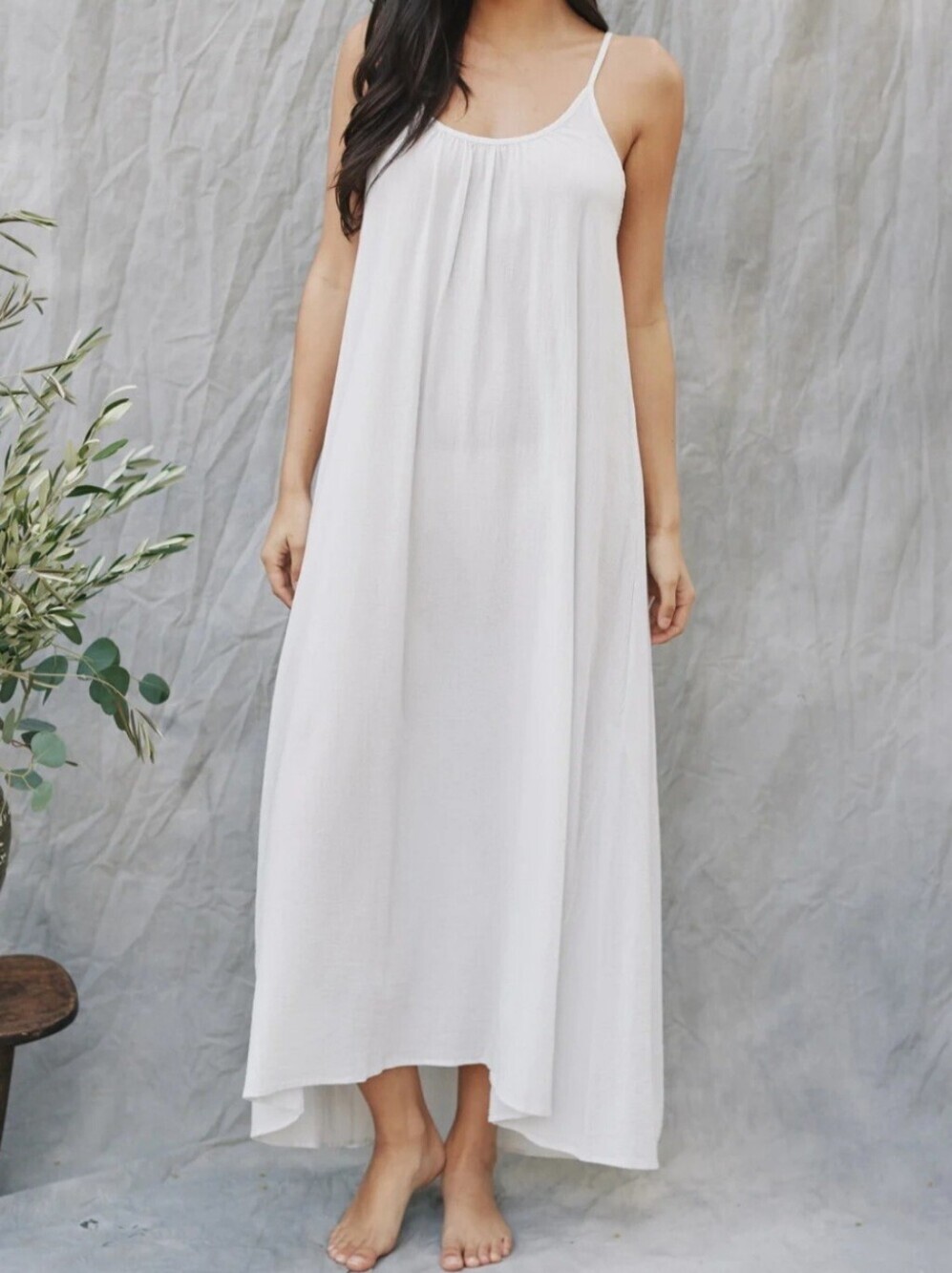 🤍 White Open Back Drawstring Maxi Dress Coastal Resort XL